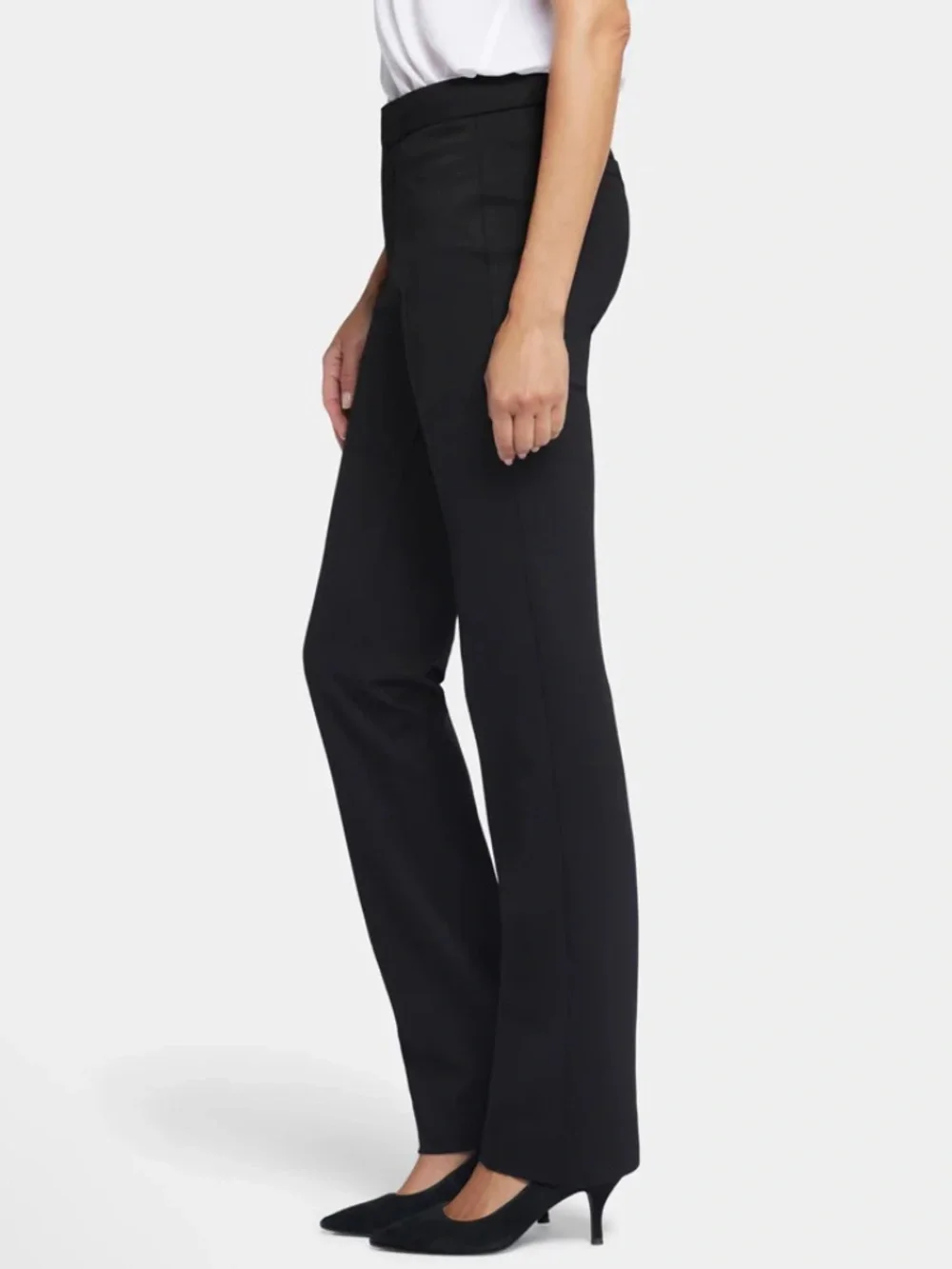 NYDJ Trouser Pants Lift Tuck Technology Black Ponte Knit Bootcut Size 4